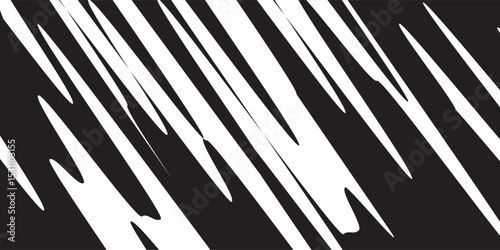 Abstract black and white background with spikes and zigzag line pattern. vector modern