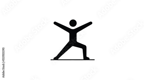Warrior Pose: Yoga Icon, Fitness Symbol, Exercise Graphic