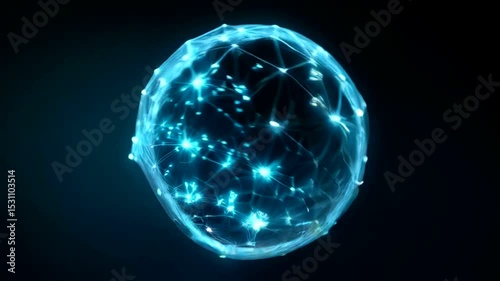 Wallpaper Mural Abstract sphere with glowing network connections Torontodigital.ca
