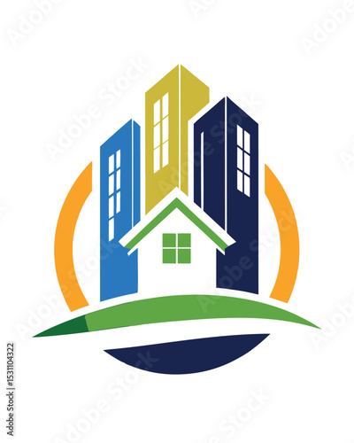 real estate, home, house, property, building, construction, residential, commercial, architecture, urban, city, skyline, logo, icon, vector, design, graphic, illustration, modern, colorful, business, 