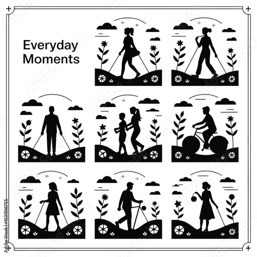 Everyday Moments Silhouettes: Outdoor Activities & People