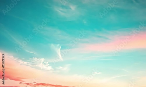 Pastel Sky Dreamy Sunset Hues and Soft Cloudscape