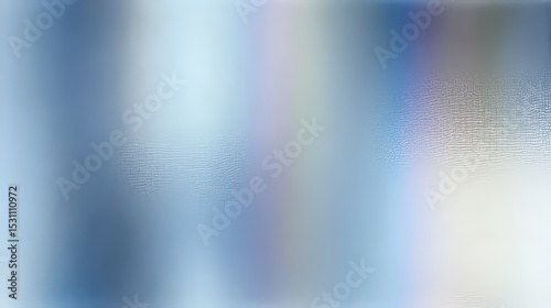 Shiny silver foil texture with soft pastel blue gradient and glossy surface, featuring holographic light reflection, abstract metallic pattern, smooth and elegant iridescent background