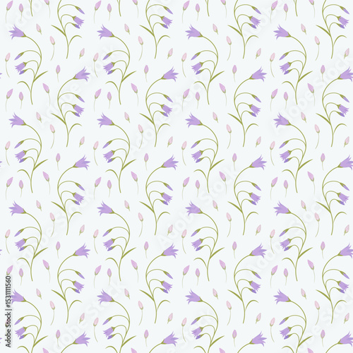 Bluebell seamless pattern