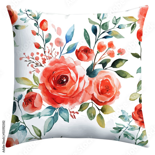 Pillowcase, watercolor drawing vector, isolated on a white background.