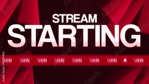 Clean and Vibrant Red ‘Starting Soon’ Overlay for Streamers – 4K Animation