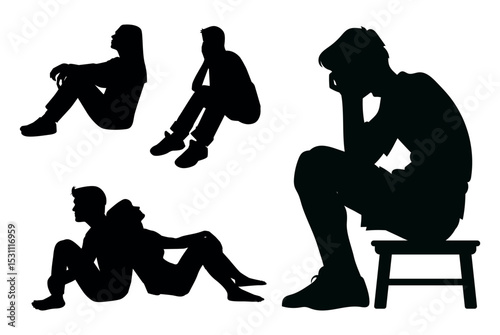 People Are Depressed Or Frustrated Silhouettes