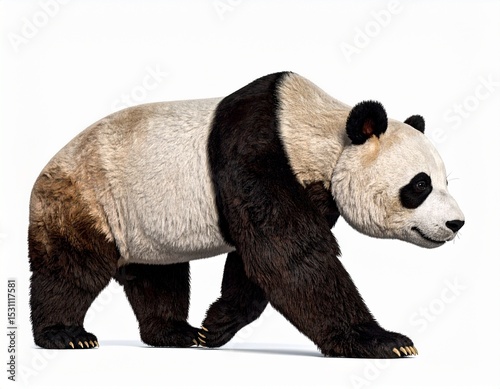 3D Render of a panda Isolated on White Background