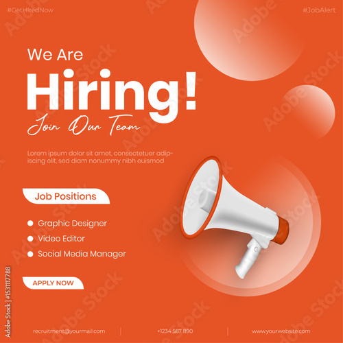 We are hiring job candidate post and flyer template. Join our team and hiring concept. Open vacancy and hiring creative ads and poster vector illustration
