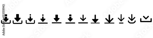 Download vector icon set. upload illustration sign collection. load symbol. interface logo or mark.