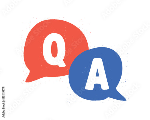Colorful vector illustration of Q and A speech bubbles, perfect for questions and answers design.