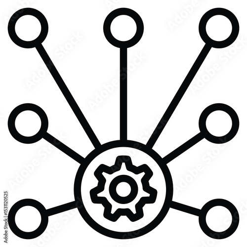 Coordinating Icon Line Vector Illustration