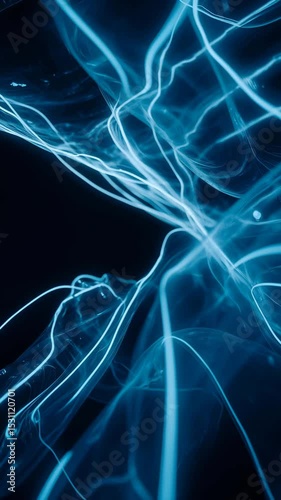realistic glowing flow of electric blue light, realistic glowing flow of electric blue light, realistic glowing flow of electric blue light on dark background