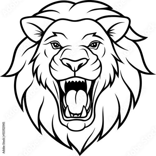 Roaring Lion Head icon vector