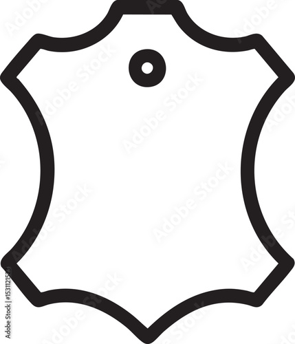 Leather Hide Icon with Hole Representing Material Craftsmanship and Products Made from Genuine Leather simple