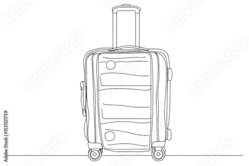 Freehand simple drawn Luggage, digital illustration sketch design.