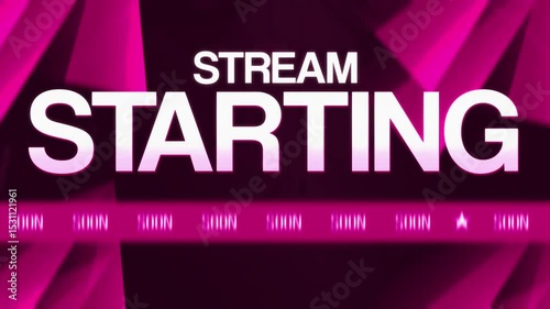 Clean and Vibrant Pink ‘Starting Soon’ Overlay for Streamers – 4K Animation