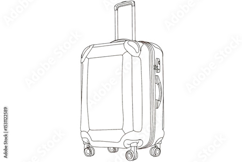 Freehand simple drawn Luggage, digital illustration sketch design.