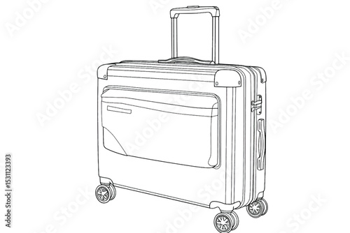 Freehand simple drawn Luggage, digital illustration sketch design.