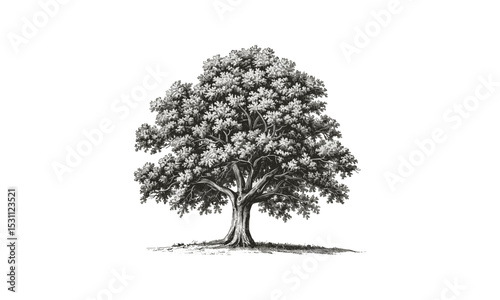 Sycamore Maple Tree Illustrations, vector illustration, tree bark texture, green foliage, outdoor nature, plant study, seasonal change, garden scenery, tree outline, forest nature.