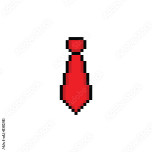tie icon 8 bit, pixel art 8-bit icon for game  logo. 