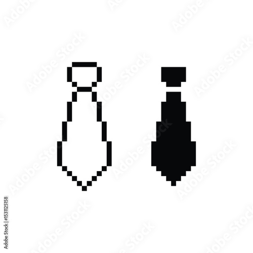 tie icon 8 bit, pixel art 8-bit icon for game  logo. 