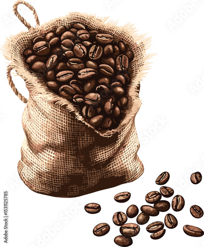 coffee beans in sack