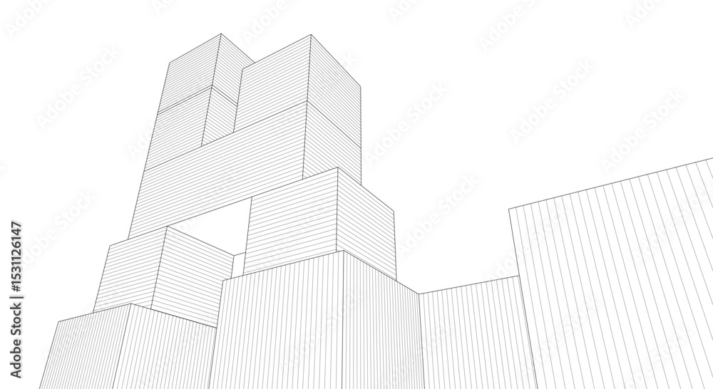 Fototapeta premium abstract architecture modular construction 3d
