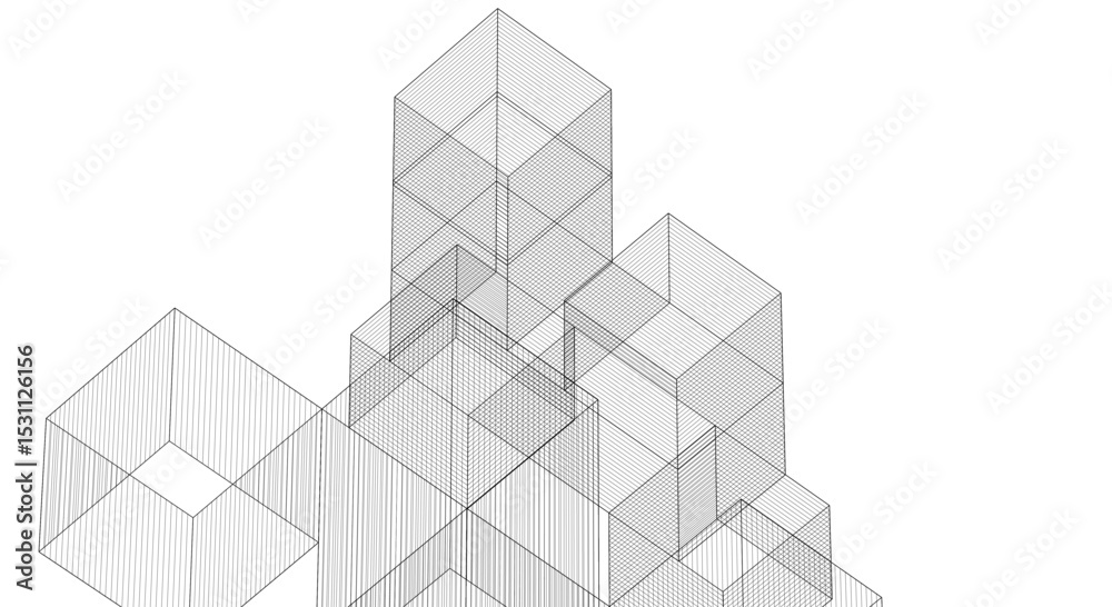 Fototapeta premium abstract architecture modular construction 3d