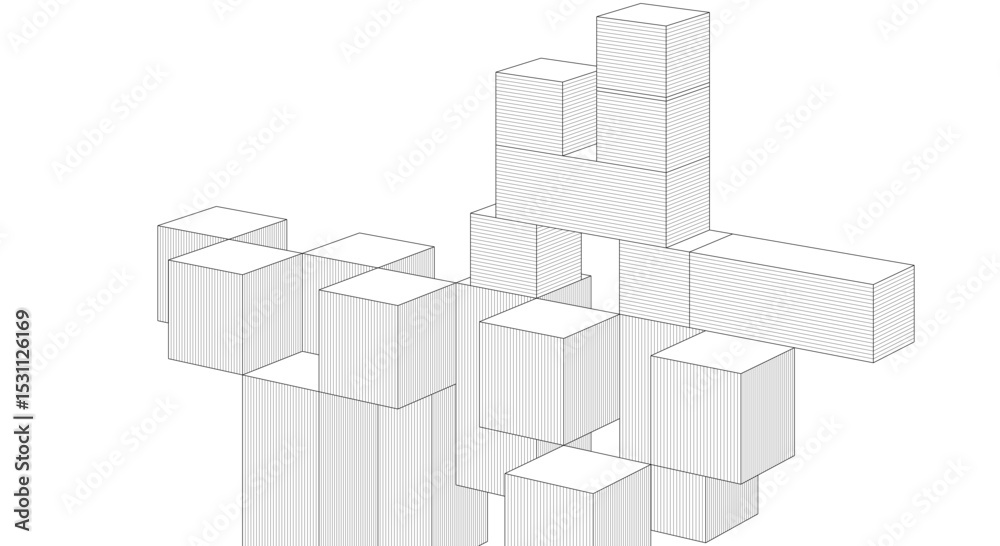 Obraz premium abstract architecture modular construction 3d