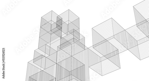 abstract architecture modular construction 3d