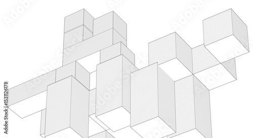 abstract architecture modular construction 3d