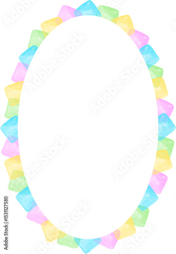 Colorful Rainbow Ellipse Frame Border
