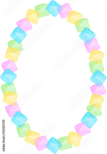 Colorful Rainbow Ellipse Frame Border