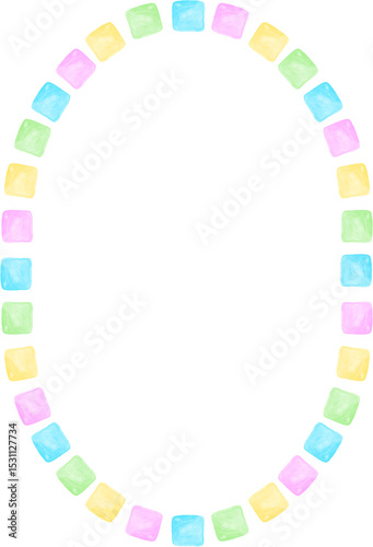 Colorful Rainbow Ellipse Frame Border