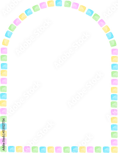 Colorful Rainbow Arched Frame Border
