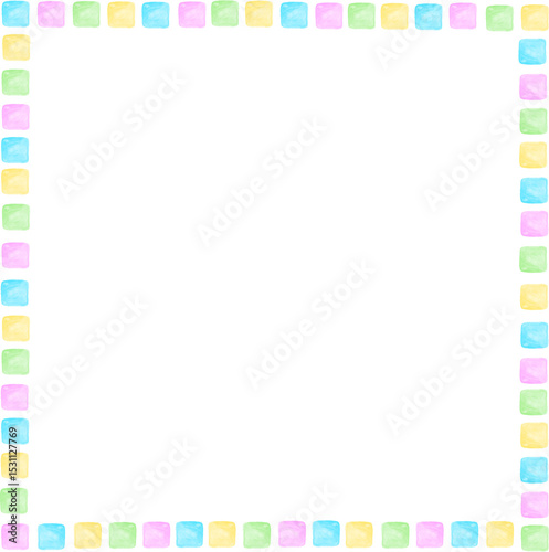 Colorful Rainbow Square Frame Border