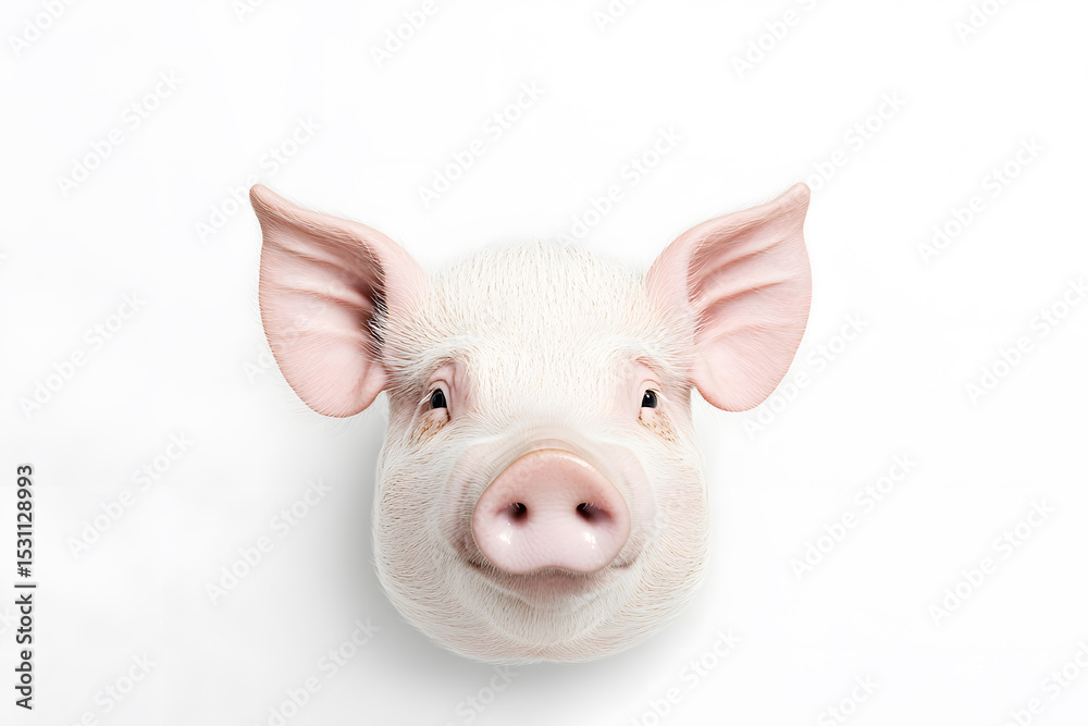 Fototapeta premium Close-Up Portrait of a Pink Pig