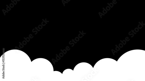 white cloud on black background animation