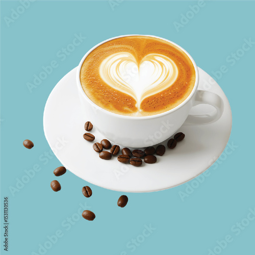 cup of coffee with beans