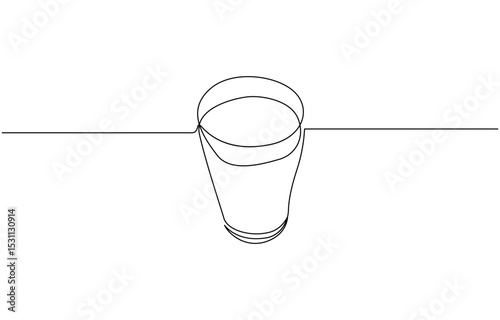 One continuous line drawing of bottle and glass with milk containt. Beverage design concept vector illustration, Pitcher for milk line continuous drawing vector.