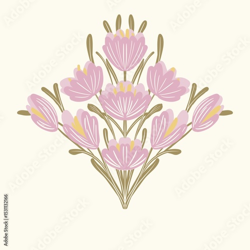 Fototapeta Naklejka Na Ścianę i Meble -  Seamless watercolour and unique floral pattern background for covers, notes, banner. Soft backgrounds colour. Watercolour art work. Flower stalk. Colourful flower.