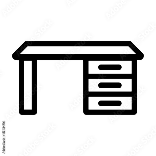 Functional work desk with drawers. Suited for productivity apps, home office visuals - UX mockups and infographics