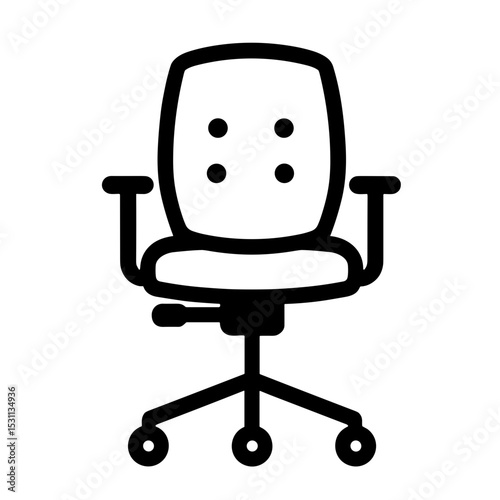 Ergonomic office chair with wheels and adjustable height. Excellent for workplace graphics - productivity dashboards and e-learning kits