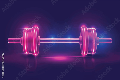 Weight training and muscle building equipment, Blue and red dumbbells 3D illustrations rendering.
