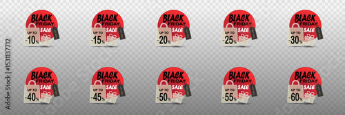 Collection of banners for sales with discounts.