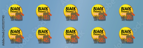 Collection of banners for sales with discounts.