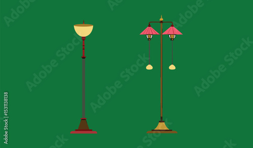 Two elegant floor lamps design illustration