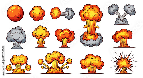 Cartoon Explosions and Bomb Blasts in Various Shapes and Styles
