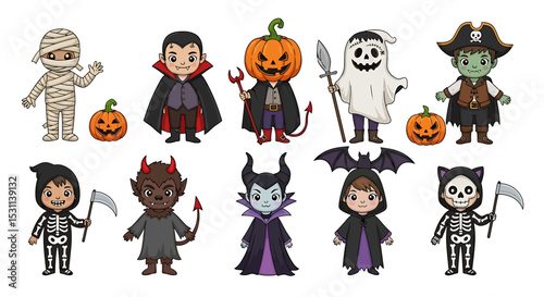 Cute Children in Halloween Costumes